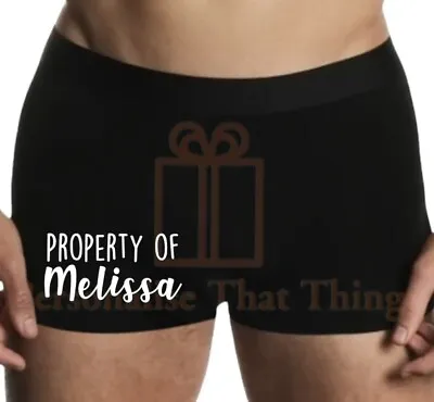 Personalised Custom Property Of Name Men’s Boxer Trunks • $16