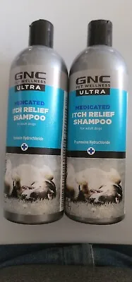 2 Bottles Of GNC Ultra Medicated Itch Relief Soothing Shampoo 16oz For Dogs  • $21.50