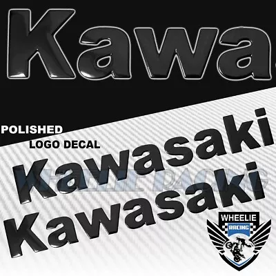 2x 8 X 1.25  3d Polish Abs/shiny Emblem Decal Logo+letter Sticker Kawasaki Black • $12.99