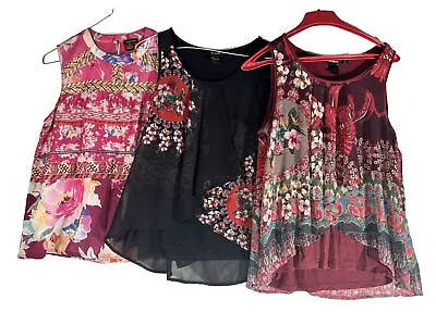 Beautiful Women's Sleeveless Blouses Lot Of 3  Desigual XS S Vineet Bahl XS • $37