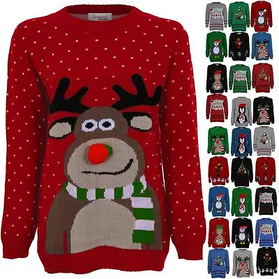 $11.02 • Buy Ladies Knitted Christmas Reindeer Snow Santa Olaf Minion Women's T-Shirt Jumper