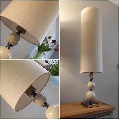 Tall Tube Shape Lampshade In Oatmeal Linen Various Sizes • £42