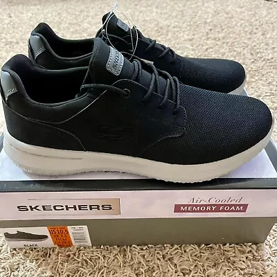 NEW Skechers Men's Delson Memory Foam Sneakers Shoes Black Size 10.5 • $39.99