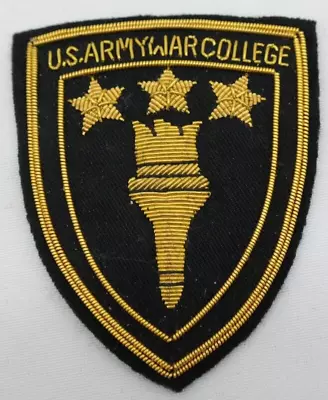 U.S. Army War College Shoulder Crest Bullion Patch Black & Gold   AL • $252