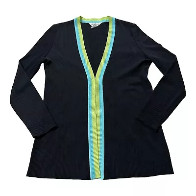 Exclusively Misook Ribbed Knit Tunic Cardigan Womens L Hook Front Sweater Jacket • $39.97