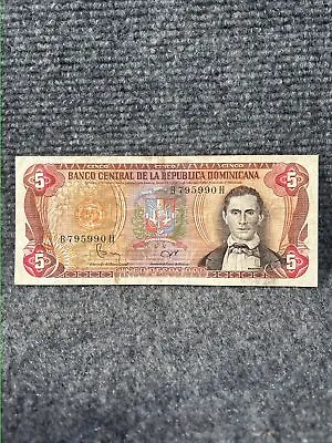 1984 Dominican Republic Five 5 Pesos Oro World Banknote • $20
