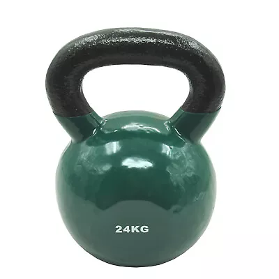 24KG Cast Iron Vinyl Kettlebell Weight - Home Gym Cross Fit Strength Training • $99.95