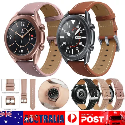Genuine Leather Band Strap For Samsung Galaxy Watch 3 4 5 40 44 42 46mm Active 2 • $15.55