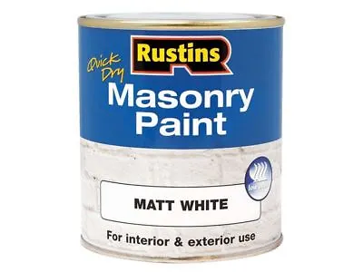 Rustins - Quick Dry Masonry Paint White 500ml • £13.07