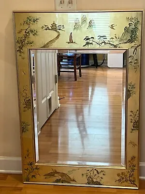 Vtg Asian La Barge Mid Century Modern Reverse Painted Chinoiserie Mirror 28 X42 • $759.99