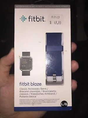 Genuine Fitbit Blaze Classic Accessory Band Blue Size Large New/Sealed • $25