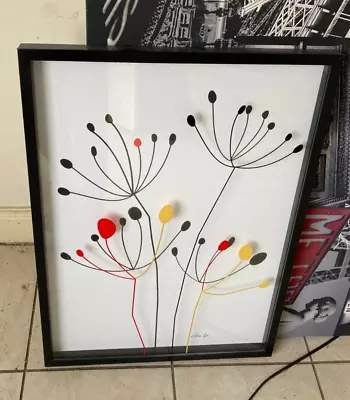 Ikea OLUNDA  Dancing Alliums Elle D Mod Pop Art FRAMED Poster 20-1/2  X 28-1/4  • £25