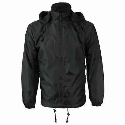 Men's Water Resistant Polar Fleece Lined Hooded Windbreaker Rain Jacket • $35.69