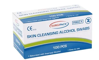 50/100 X Medical Alcohol Wipes Swabs Sterile Isopropyl Skin Cleansing Prep Pads • $10.95