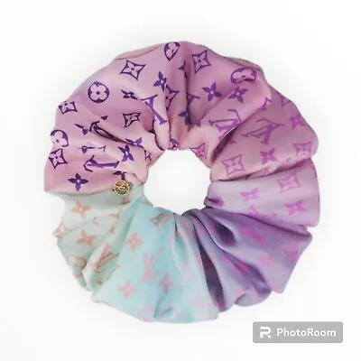 Women Monogram Hair Scrunchie Bow Ponytail Holder • $15