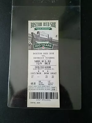 Miguel Cabrera Triple Crown Ticket 5/31/12 Tigers Vs Boston Red Sox 100 Years • $40