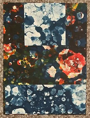Vintage Blue Red Mixed Media Painting Abstract Modern Art Wall Hanging Signed  • $45