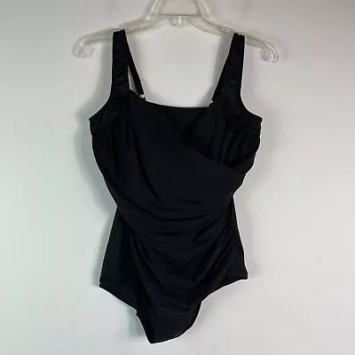Miraclesuit NWOT Black Sanibel Ruched One Piece Swimsuit Size 16W • $83.74