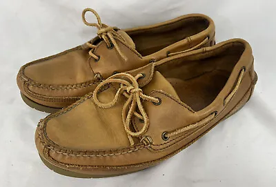 Mens Size 10 11 Minnetonka Chestnut Leather Driving Loafers Shoes Moosehide • $34.99