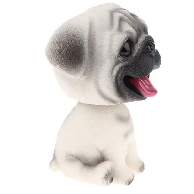 Realsitc Bobble-Head Dog Action Statue Toy For Car Dashboard Office Decor -Pug • £6.62