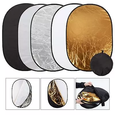 Light Reflector 5in1 150x200cm Photography Multi Disc Studio Photo Diffuser UK • £39.99