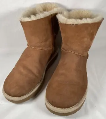 UGG Women’s 1094329 Selene Bailey Bow Nautical Rope Chestnut Suede Boots SIZE 9 • $40