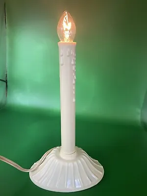 Vintage Christmas Window Light Plastic Electric Candle Drip TESTED Cream Plastic • $12.90