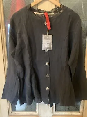 Ewa I Walla SS20 Linen/cotton Jacket  66332 Vintage Black NEW Please Read • $322.32
