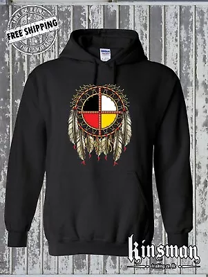 The Medicine Wheel Dreamcatcher Hoodie / Native American Indian Sweatshirt • $30.95