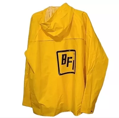 BFI Yellow Rain Coat Jacket Waste Hauler Company Work Sz XL Storm Shield • $18.89