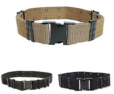 Military Style GI  Belt Tactical Quick Release Nylon Web Belt Knife Canteen • $12.99