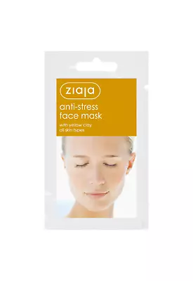 Ziaja Anti-Stress Face Mask With Yellow Clay/Sachet/Display 7Ml OFFICIAL UK • £4.92