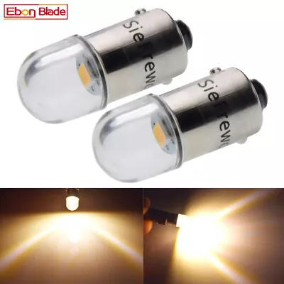 2Pcs BA9S T11 T4W Warm White LED Car Interior Dome Map Light Globe Bulbs 12V DC • $2.36