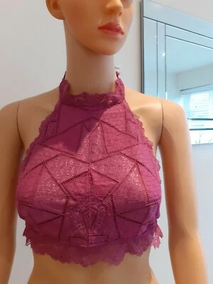 £8 • Buy Free People Moonstruck HalterNeck Bra Pink/Mauve, Medium