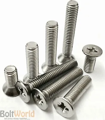 M3 (3mm) A2 STAINLESS STEEL POZI COUNTERSUNK MACHINE CSK SCREWS BOLTS DIN 965 • £3.83