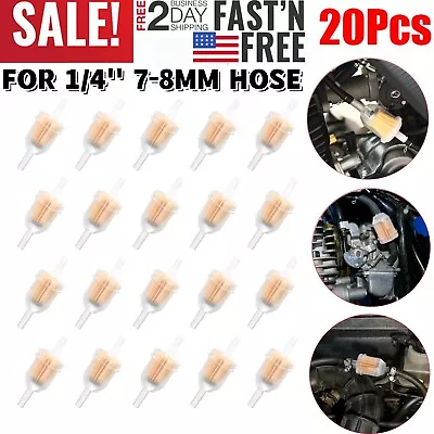 $9.65 • Buy 20PCS Motor Inline Gas Oil Fuel Filter Small Engine For 1/4'' 5/16  Line US