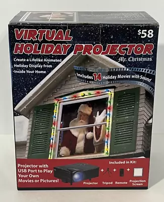 Mr Christmas Virtual Holiday Window Projector Animated Holiday Display NEW NOB • $28.95