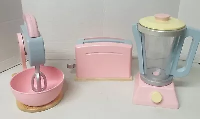 Kidkraft Pastel Kitchen Wood Appliances Toaster Blender Mixer • $24.90