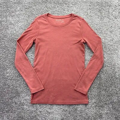 Eddie Bauer Shirt Womens Medium Tall Casual Tee Top Outdoor Solid Salmon Red TM • $14.99