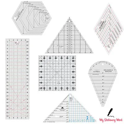 Quilting Ruler Quilters Craft Patchwork Square Rectangle Ruler Various Sizes! • £7.99