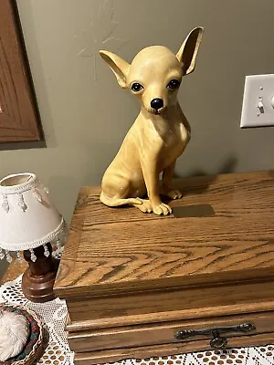 Vintage Dog Statue Marwal Inc Glaze Chihuahua Chiwawa Hand Painted Life Size 12  • $75