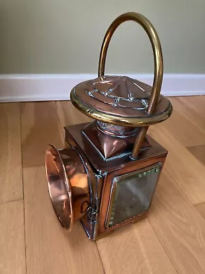 Antique Vintage Copper Brass Lamp Shand Mason And Co Fire Engine Makers London • £22