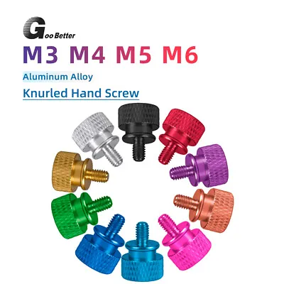 M3 M4 M5 M6 Knurled Thumb Screws PC Computer Case Aluminum Hand Grip Knob Bolts • £4.54