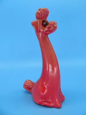 Vintage Pink Mold Plastic Long Stretch Neck Poodle Dog Figurine • $6