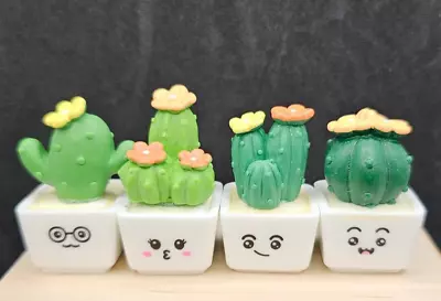 4 Pcs Miniature Dollhouse Realistic Resin Cactus Bonsai Plants Prop 1:12 • $9.49