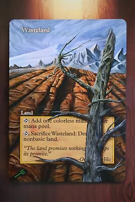 Wasteland *MTG Magic Altered Hand Painted Art* World Champ Borderless Erich • $4.25