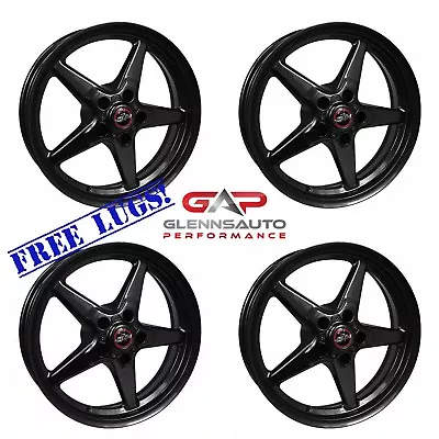 Race Star Drag Pack 15x8/17x4.5 For 79-04 Mustang 5-lug (Black) - 4 Wheel Combo • $1179.13