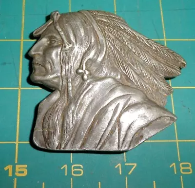 1971 Sandy Val Belt Buckle Pewter Native American Geronimo • $24.95