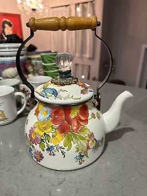 MacKenzie-Childs Flower Market Enamel Tea Kettle 2-Quart Capacity RARE • $125