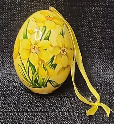Russian Classics Hand Painted Wooden Mount Vernon Daffodil Egg Ornament (SB) • $11.38